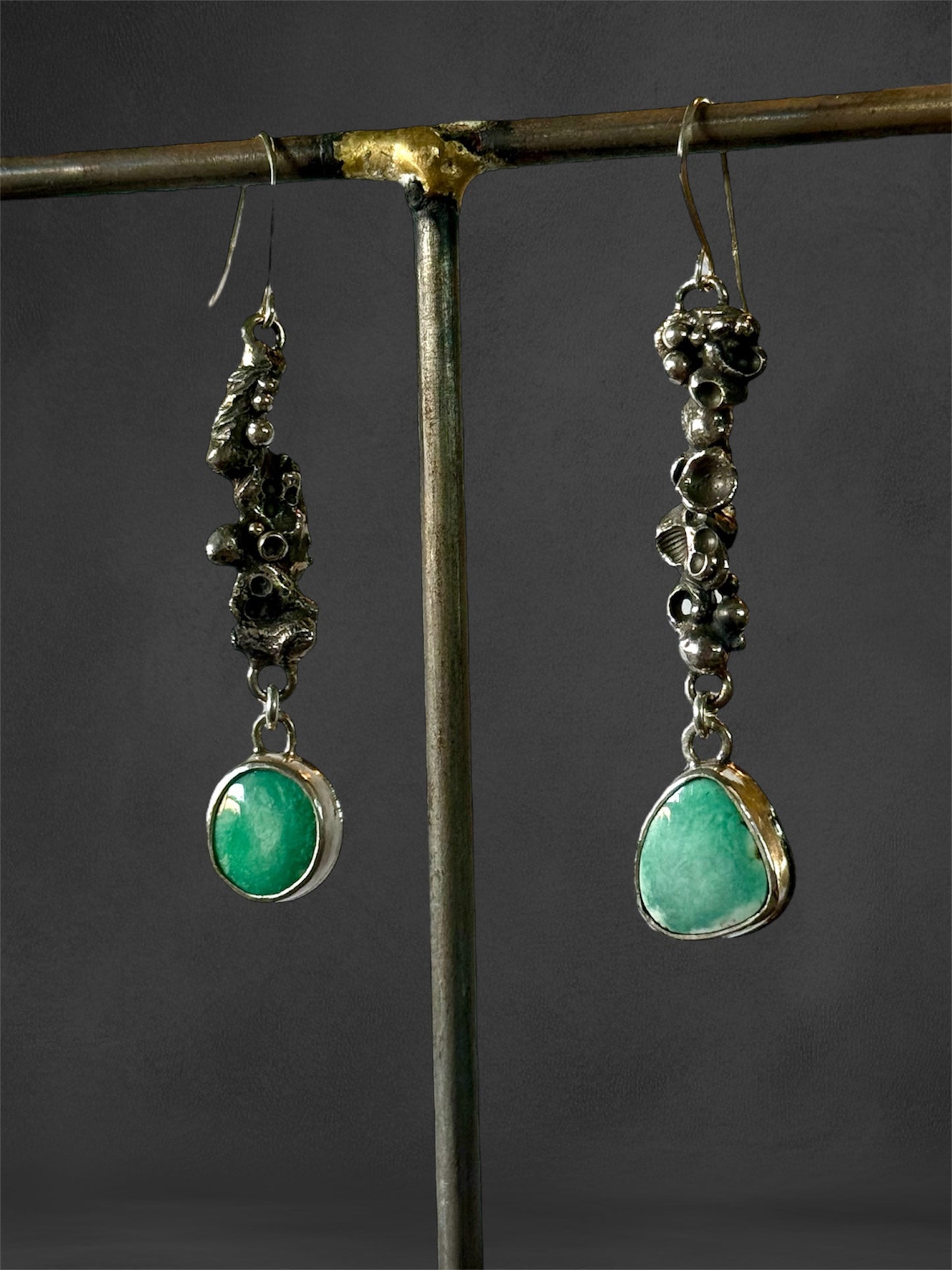 Rocky Tide Pool Dangle Earrings with Variscite Stones