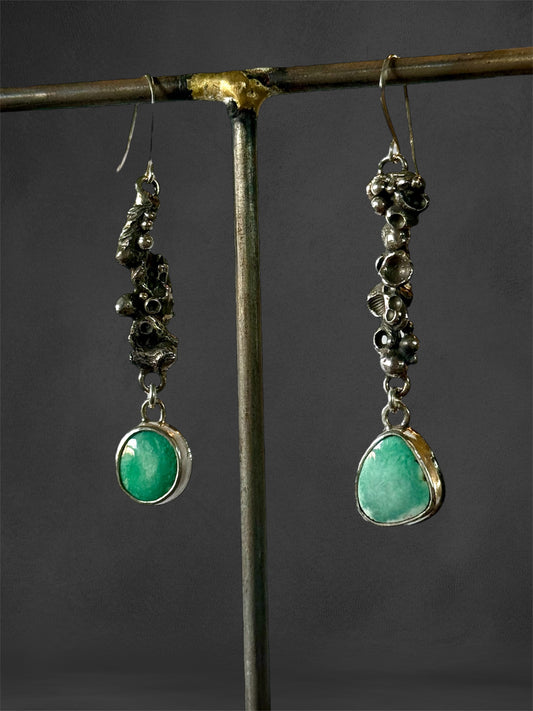 Rocky Tide Pool Dangle Earrings with Variscite Stones